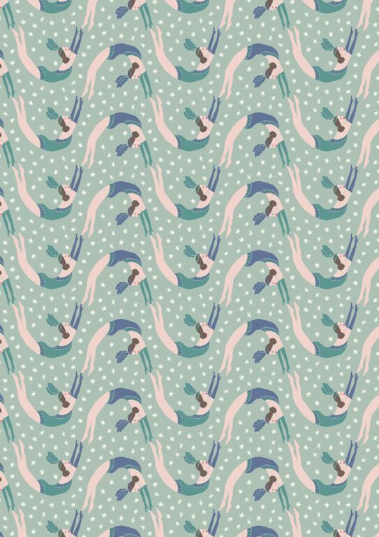 Lewis & Irene Vintage Circus Acrobats Blue 112 cm breit, 100% Baumwolle Lewis & Irene Vintage Circus Acrobats Blue 112 cm breit, 100% Baumwolle