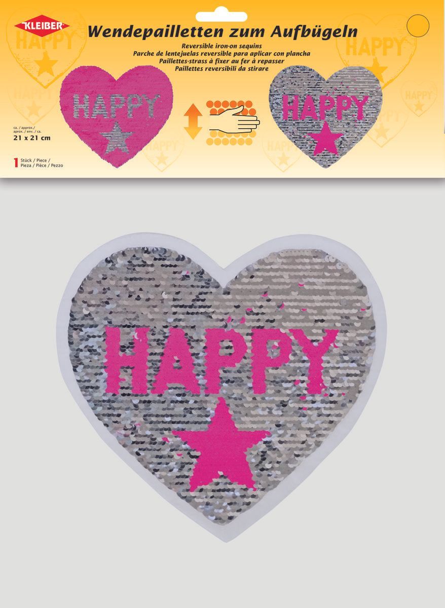 Kleiber + Co. GmbH-Kleiber Wendepailletten Herz Happy_43-9899_