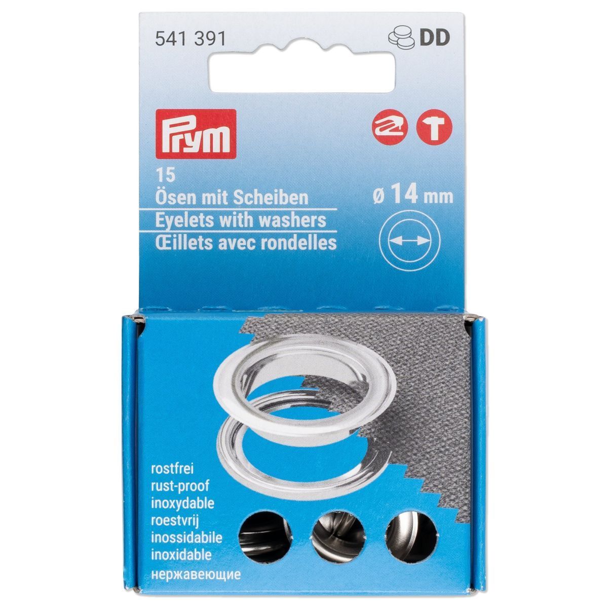 Prym Consumer Europe GmbH-Ösen und Scheiben 14,0 mm, silberfarben _365-541391_