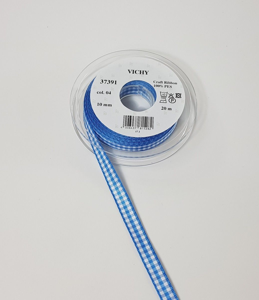 Taffeta ribbon Vichy; 100% PES  col. 4 corn white checkered Taffeta ribbon Vichy; 100% PES  col. 4 corn white checkered