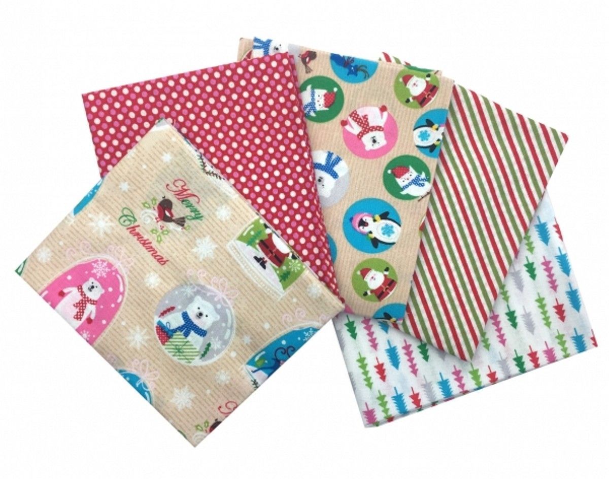 Craft Cotton-Craft Cotton Stoffpaket Novelty Snowglobes, 100% CO_46-216400_