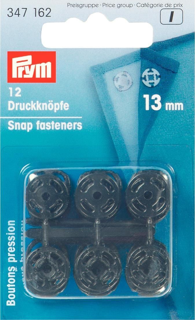 Annäh-Druckknöpfe schwarz 13mm 12 Stück  VE5 Annäh-Druckknöpfe schwarz 13mm 12 Stück  VE5