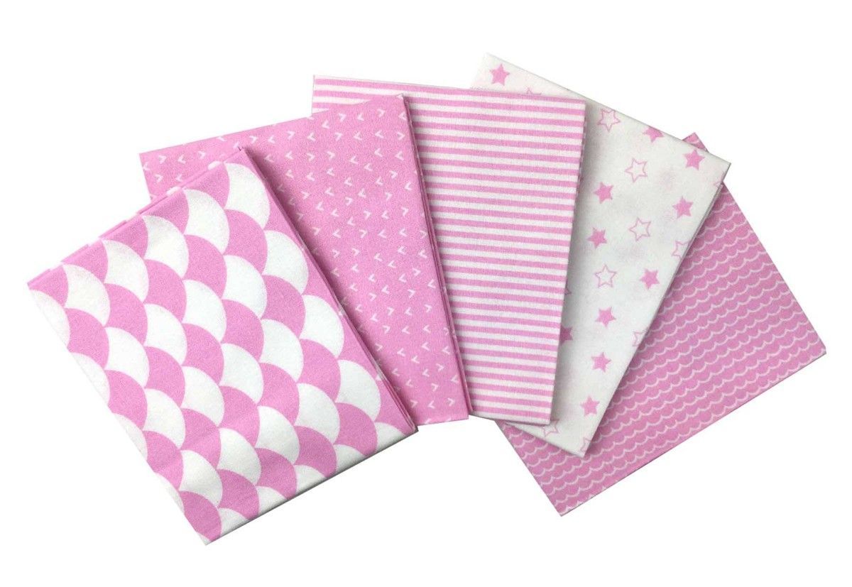 Fat Quarter Stoffpaket Nursery Pink 100% CO*** 5 Stücke á  45 x 55 cm (18 x 22 inch)
