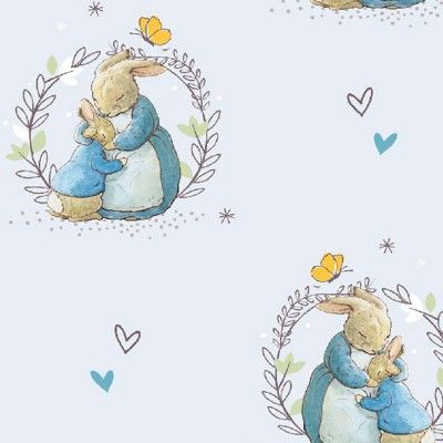 Craft Cotton Peter Rabbit Teal 04 100% CO approx. 1,12m (44 inch) wide, 10 m bolt, Design 04