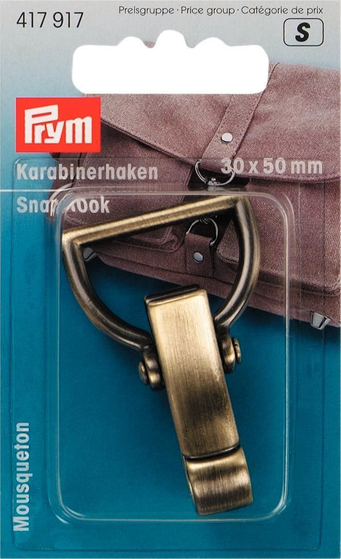 Prym Karabinerhaken altmessing gebürstet