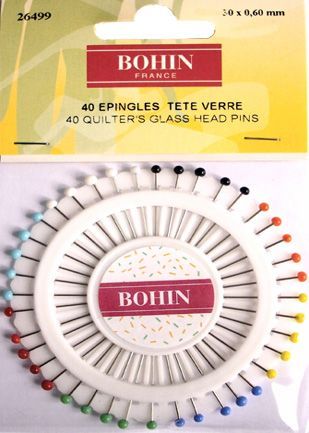 Bohin Quilters Glass Head Pins