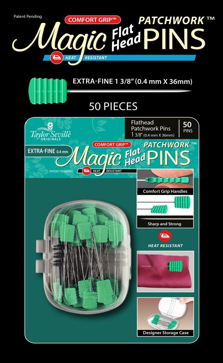 Taylor Seville Magic Pins Flat Head extra-fine  0,4 x 36 mm (approx 0,015 x 1,42 inch)