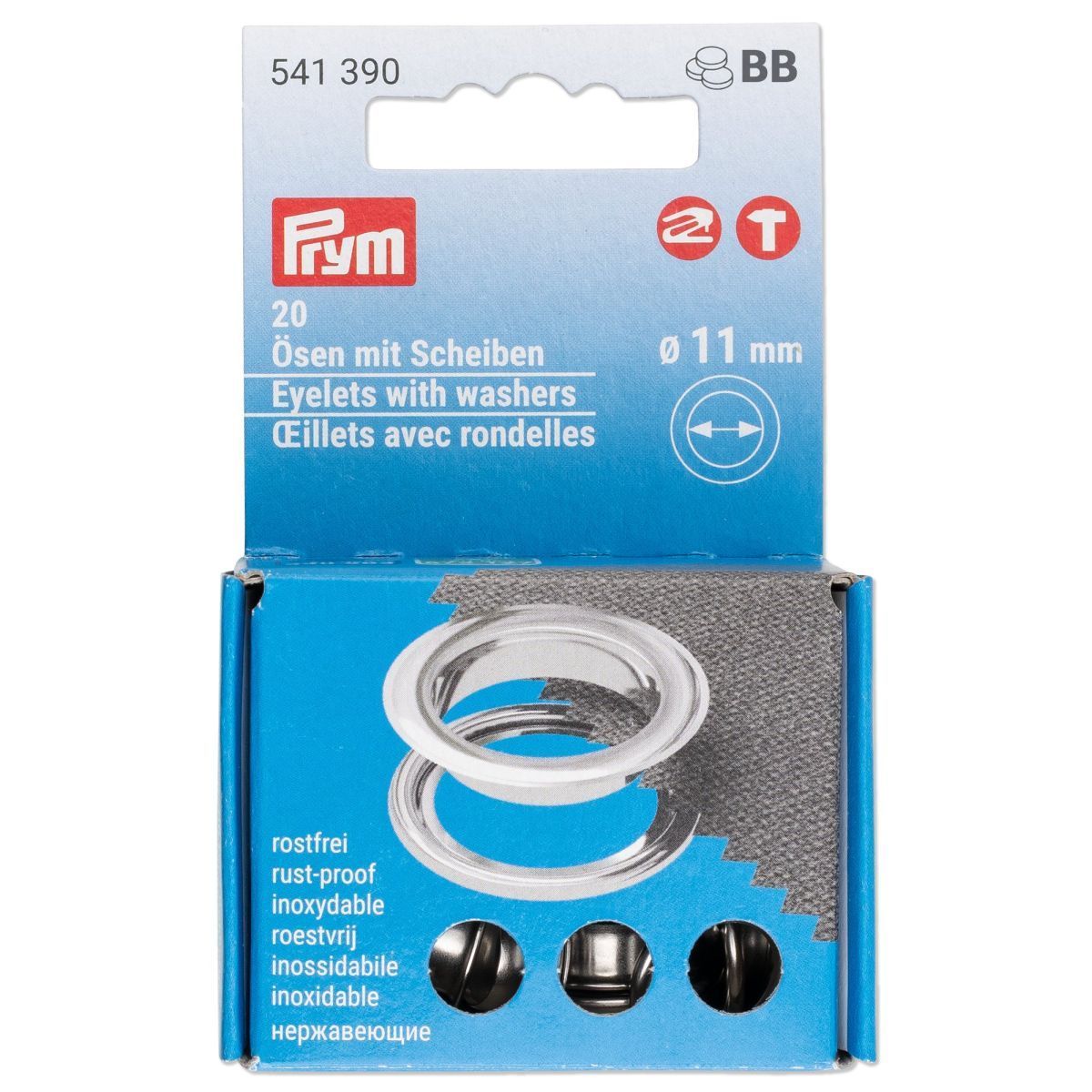 Prym Consumer Europe GmbH-Ösen und Scheiben 11,0 mm, silberfarben _365-541390_