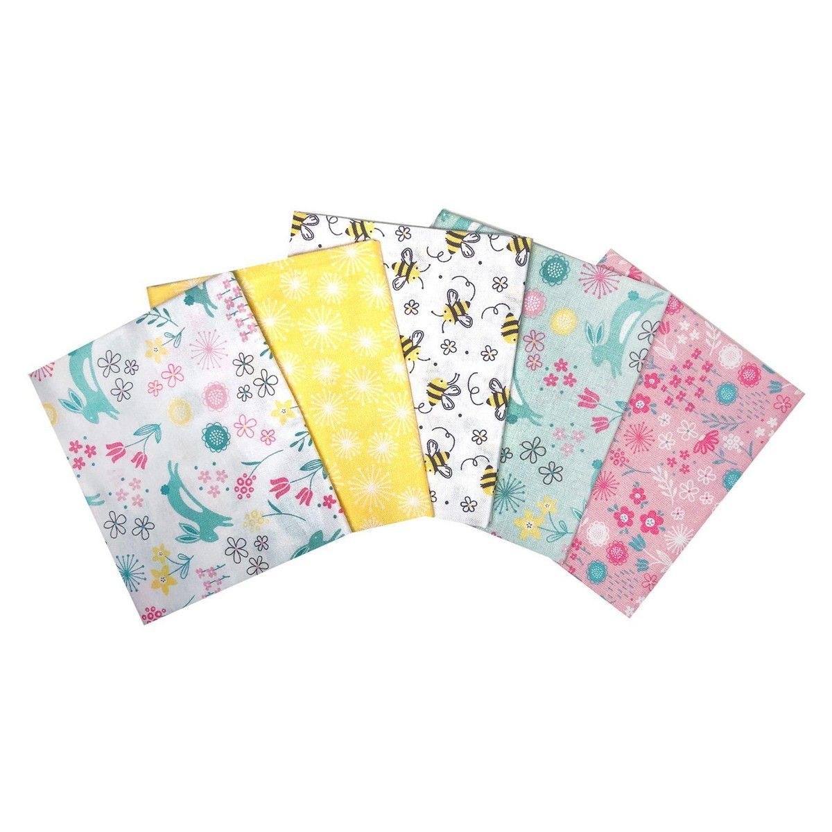 Fat Quarter Stoffpaket Leap into spring*** 100% CO, 5 Stücke á  45 x 55 cm (18 x 22 inch)