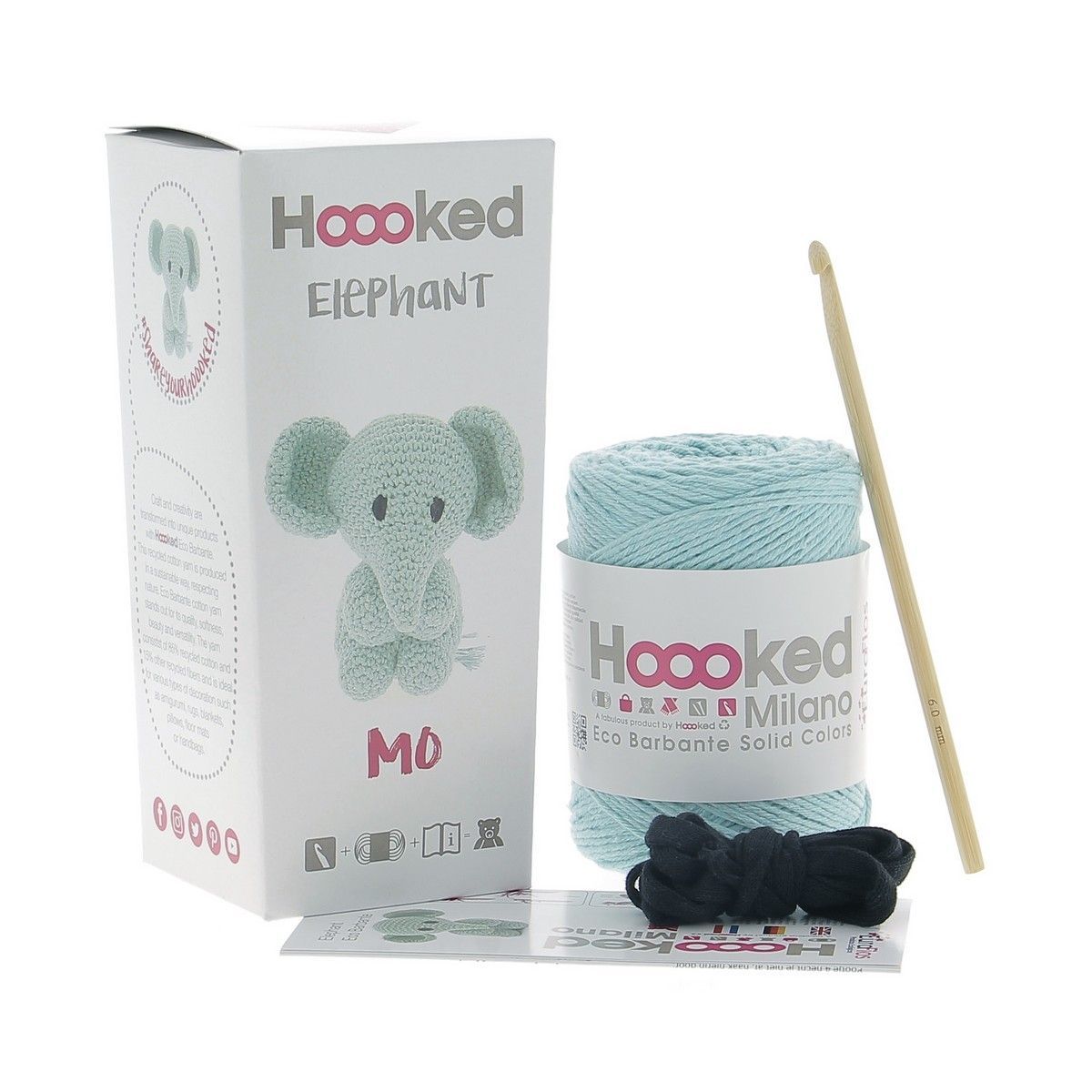 Hoooked BV-Hoooked Eco Barbante Kit, Elefant Mo_67-103pak_