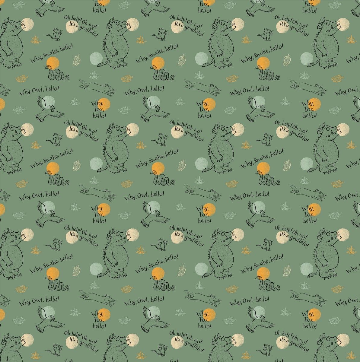 Visage Textiles Ltd-Baumwollstoff Gruffalo Why Hello_46-266705_