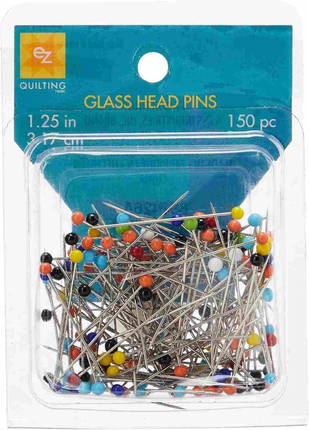 31-881426A_0 EZ Quilting GLASSHEAD PINS , 150 pcs length 1,25 inch (approx. 3 cm)