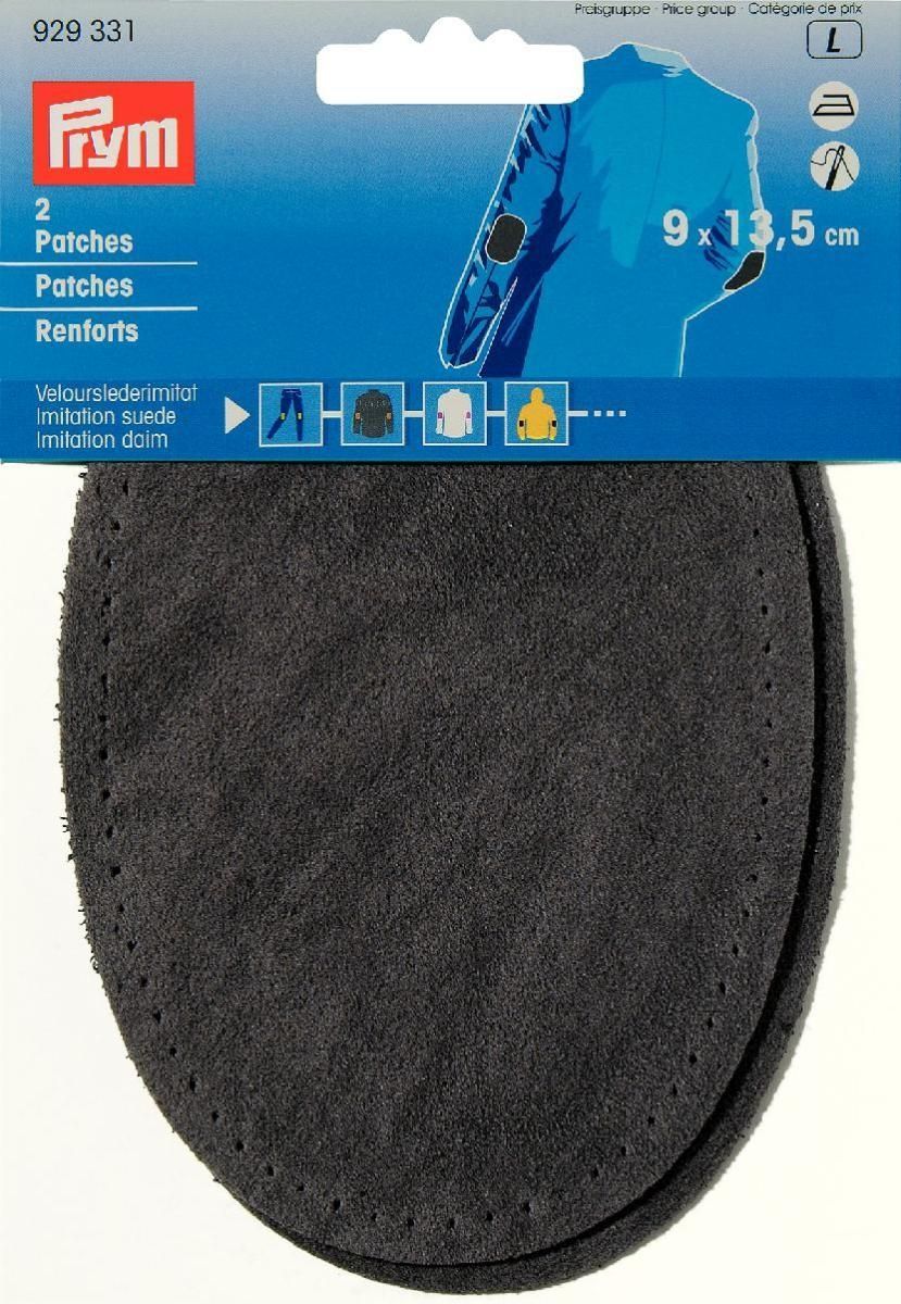 Prym Consumer Europe GmbH-Prym Patches Velourslederimitat aufbügelbar 9x13,5cm mittelgrau_365-929331_