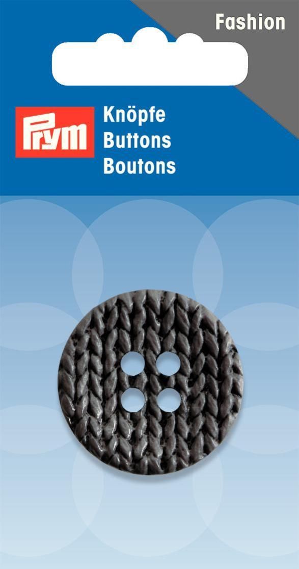 4-Loch Knopf Strick anthrazit 32mm