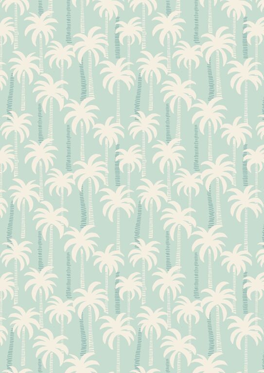 Lewis & Irene Ltd.-Lewis & Irene Tropicana Palm Trees On Blue_36-A132-1_