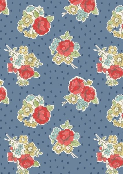 Lewis & Irene Ltd.-Lewis & Irene Timsbury Lane Blue Spotty Bouquet_36-A015-3_