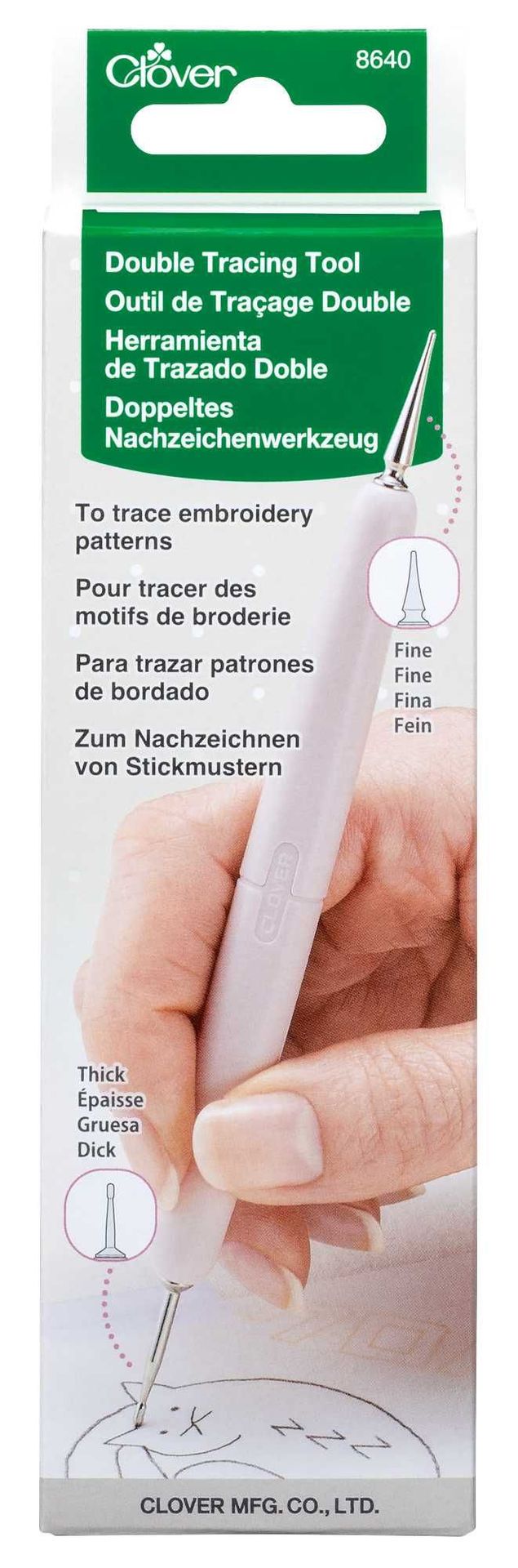 Werkzeug zum Nachzeichnen, zweiseitig  mit abgerundeten Metallspitzen dick/dünn, VE3