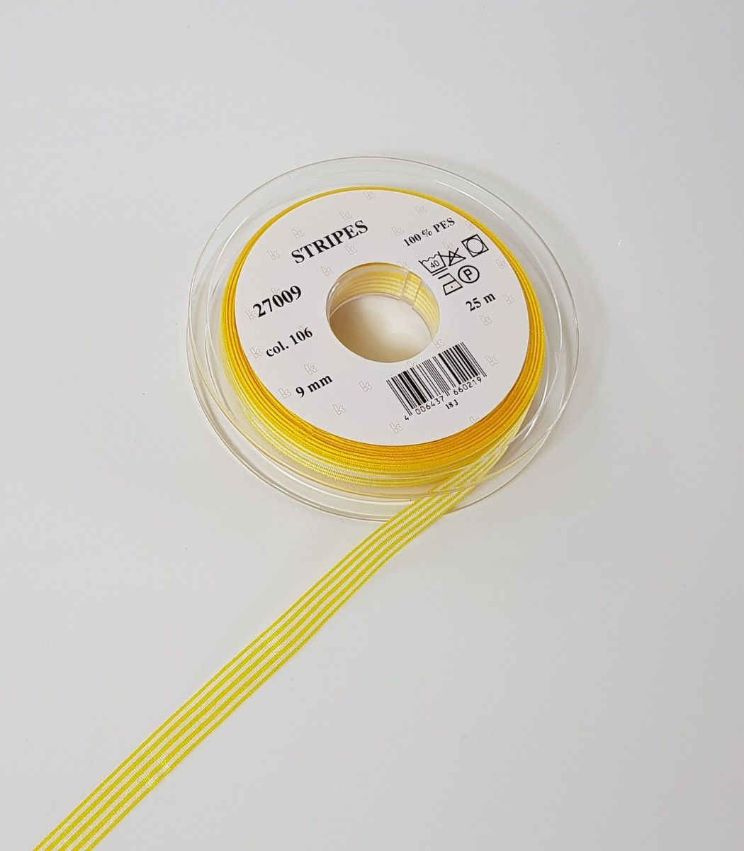 Taffeta ribbon stripes; 100% PES  col. 0106 white striped Taffeta ribbon stripes; 100% PES  col. 0106 white striped