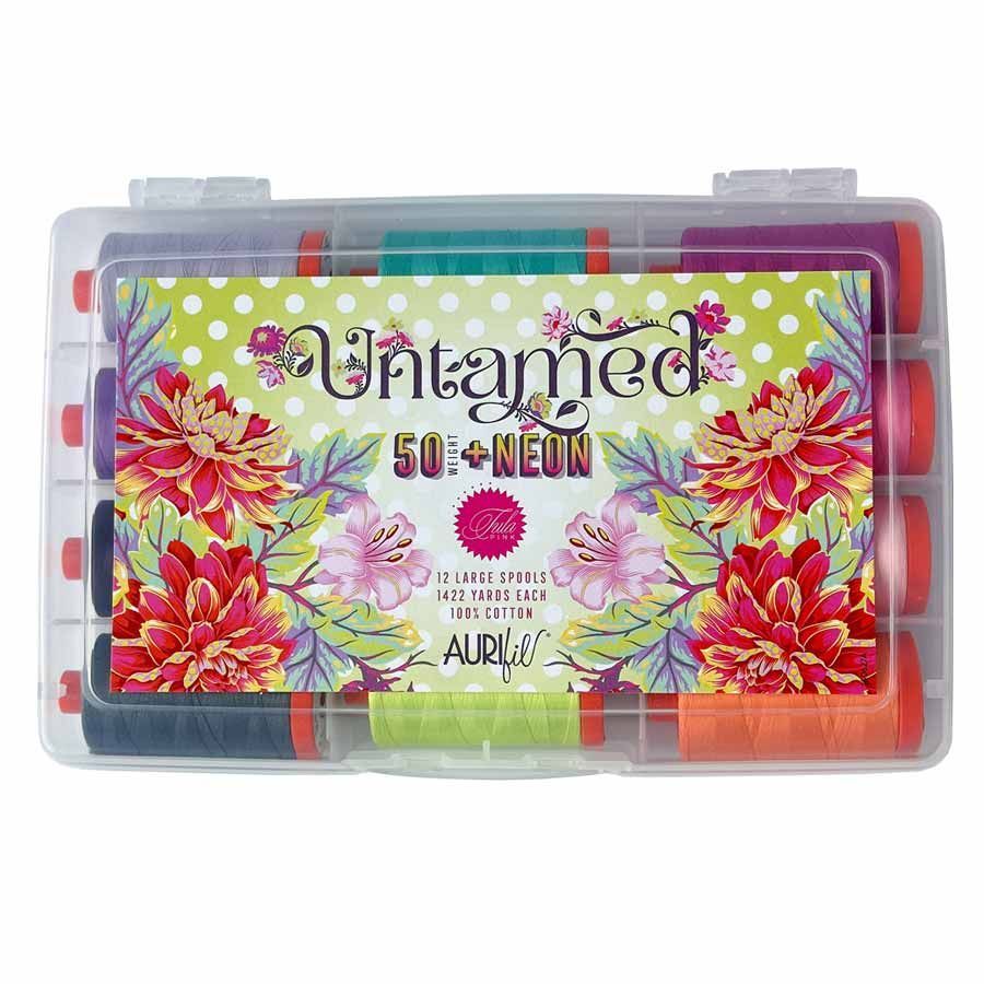 AURIfil Nähgarn Tula Pink Untamed + NEON Garnstärke 50, 12 Farben, 1300m-Spulen AURIfil Nähgarn Tula Pink Untamed + NEON Garnstärke 50, 12 Farben, 1300m-Spulen