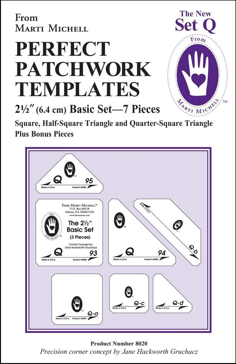 Marti Michell Template Set Q The New 2 1/2 inch (6,35 cm) Basic Template Set