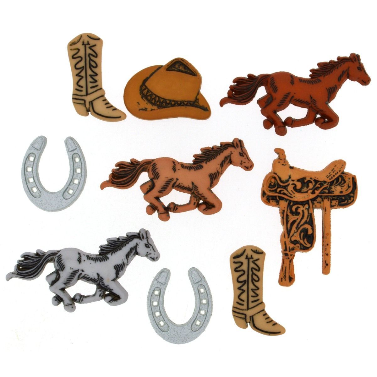 Dress It Up Buttons Saddle Up