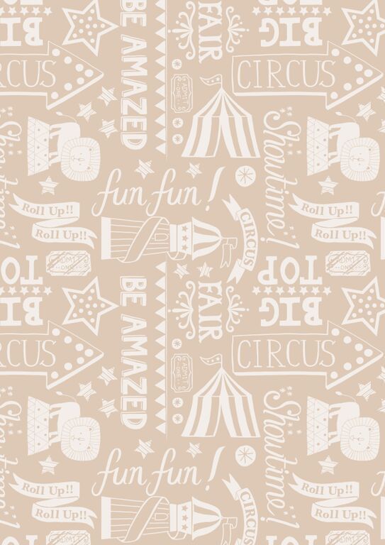 Lewis & Irene Vintage Circus Roll Up! Natural 112 cm breit, 100% Baumwolle Lewis & Irene Vintage Circus Roll Up! Natural 112 cm breit, 100% Baumwolle