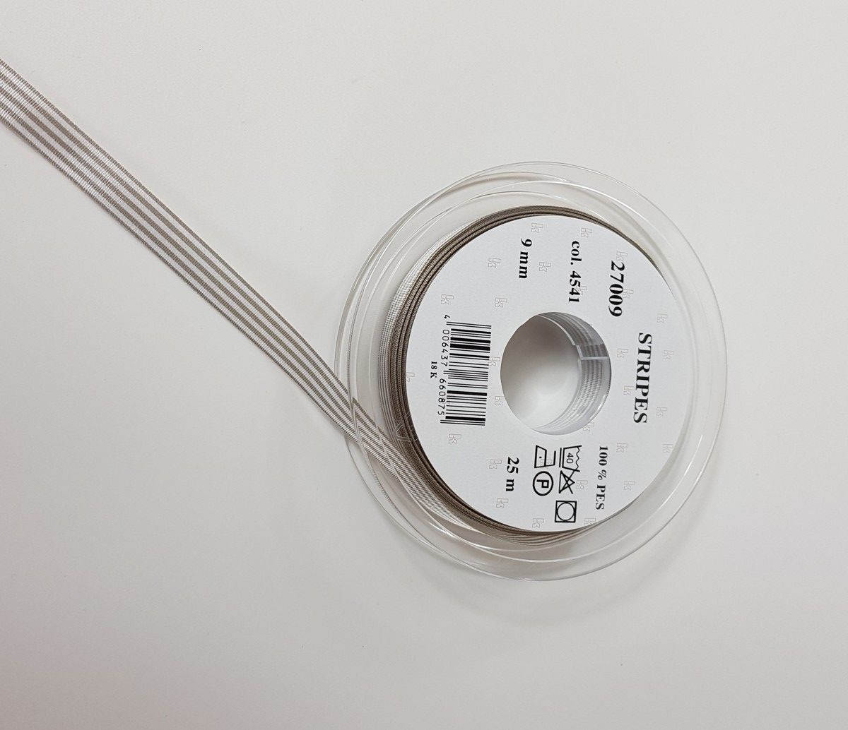 Taftband Stripes; 100% PES Fb. 4541 slush weiss gestreift Taftband Stripes; 100% PES Fb. 4541 slush weiss gestreift