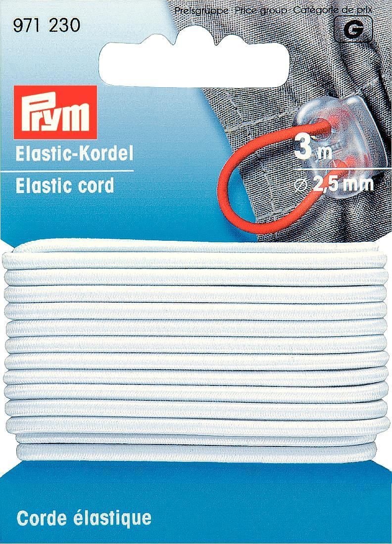 Prym Consumer Europe GmbH-Elastic-Kordel 2,5 mm weiß, 3 m_365-971230_