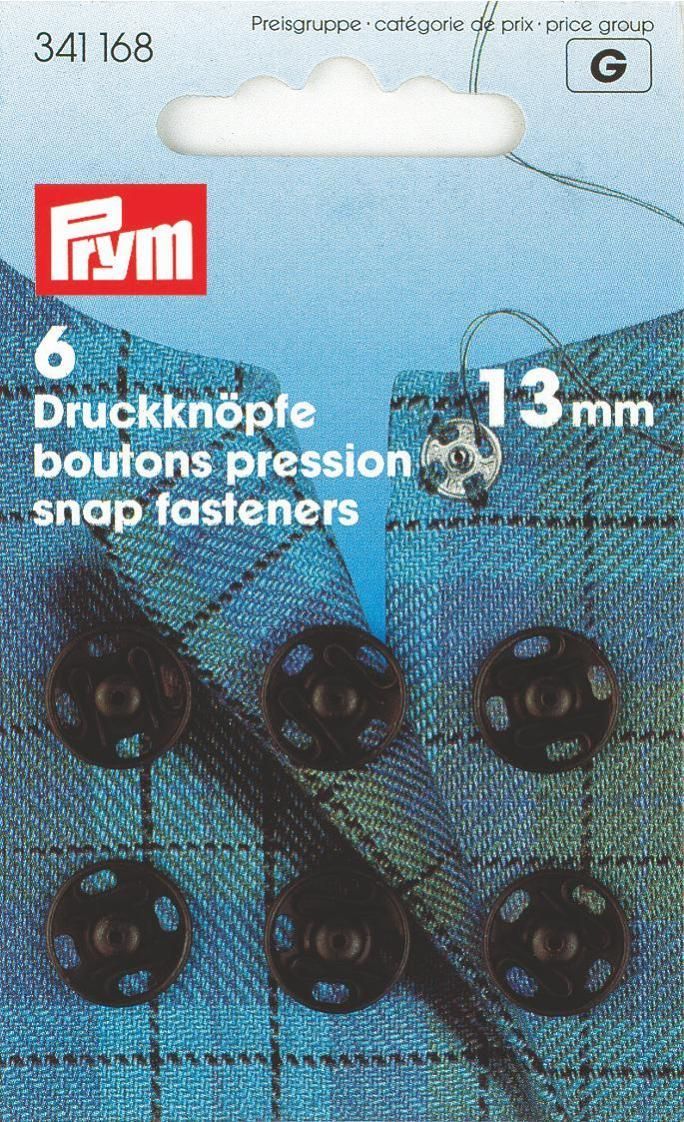 Annäh-Druckknöpfe MS 13mm 6St. schwarz