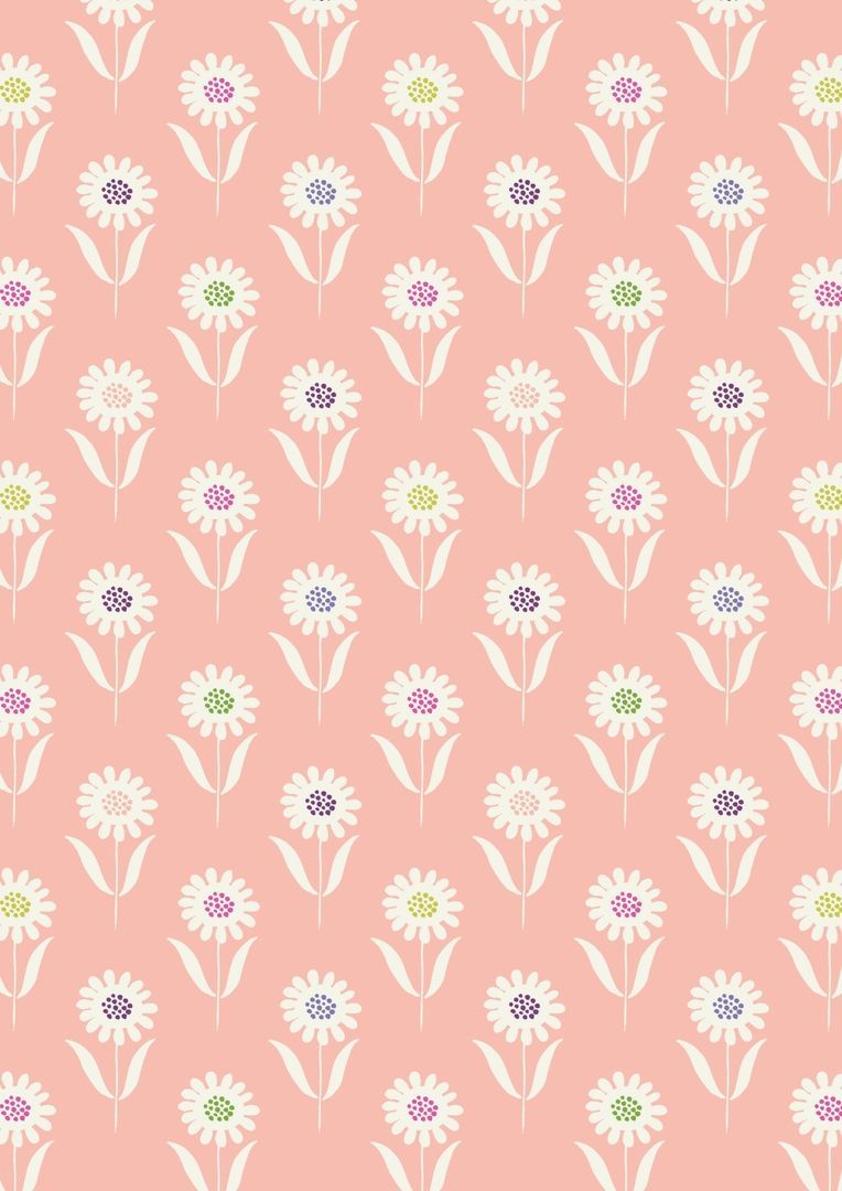 Lewis & Irene Our Friends in the Garden Daisies on Warm Pink 10 m Ballen, 112 cm breit, 100 % Baumwolle