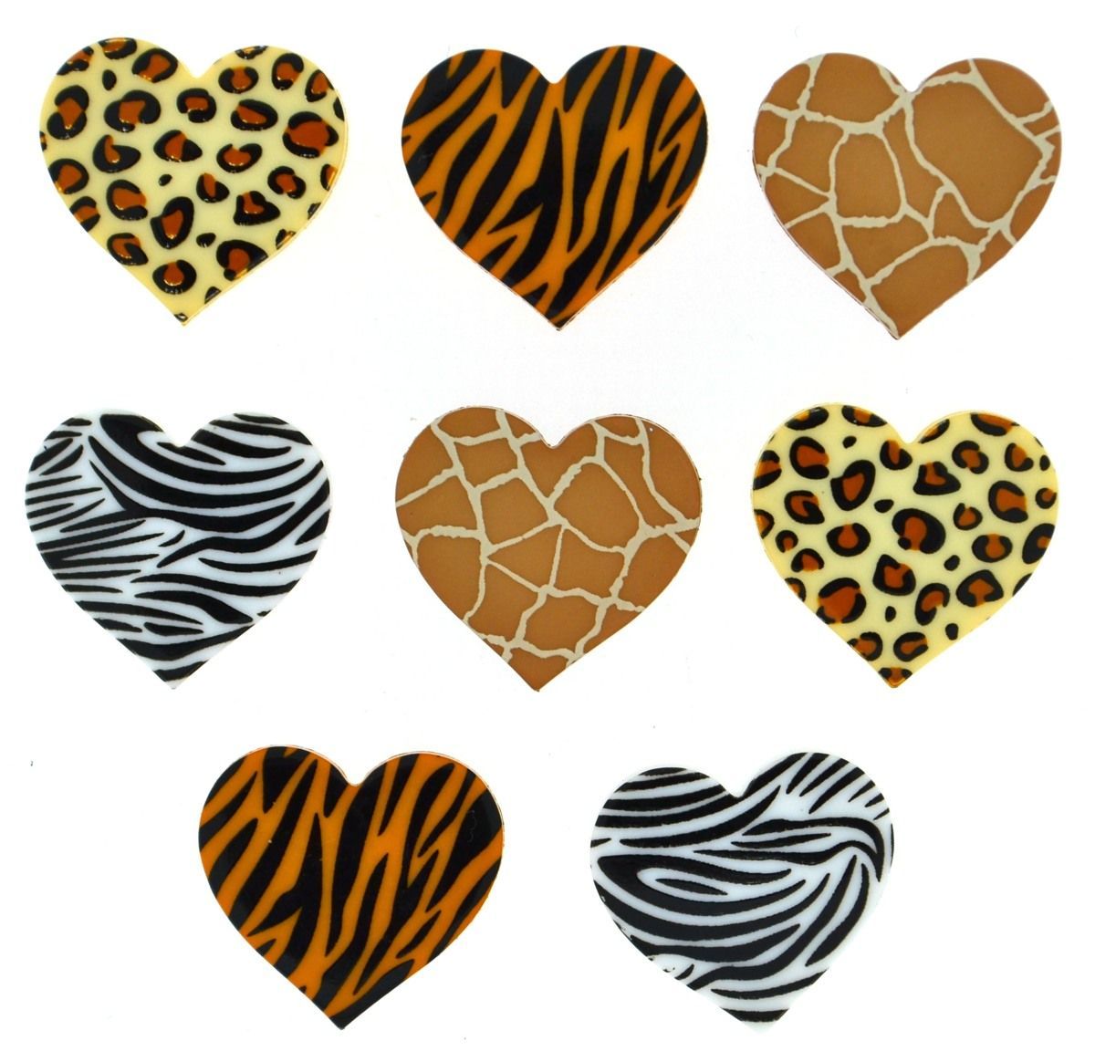 Dress It Up Buttons Safari Hearts