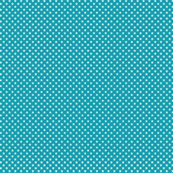 Baumwollstoff PETIT STARS Türkis, 100% Baumwolle