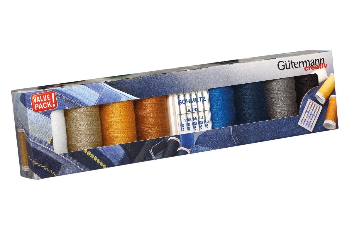 Gütermann Thread-Set Denim with Jeans-Needles 100 % Polyester