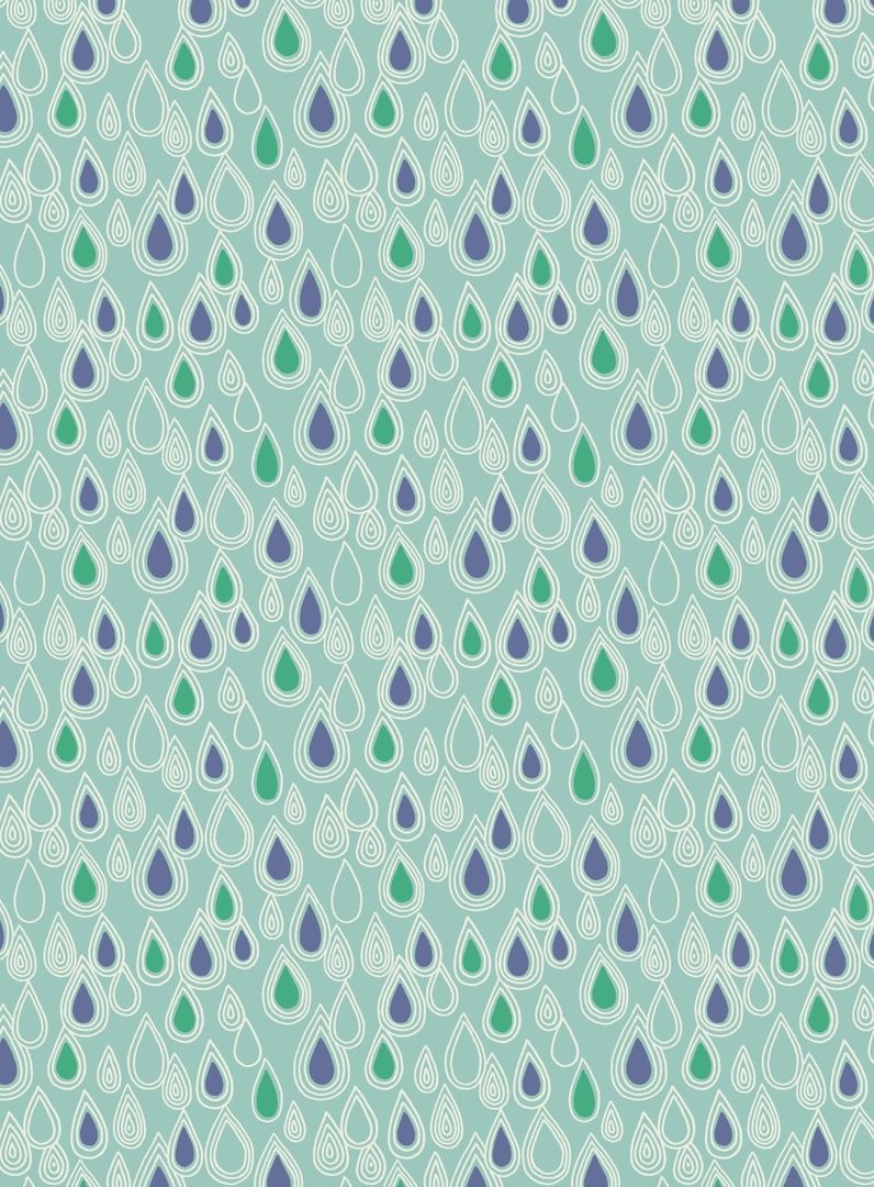 Lewis & Irene April Showers Raindrops on Aqua 10 m Ballen, 112 cm breit, 100 % Baumwolle
