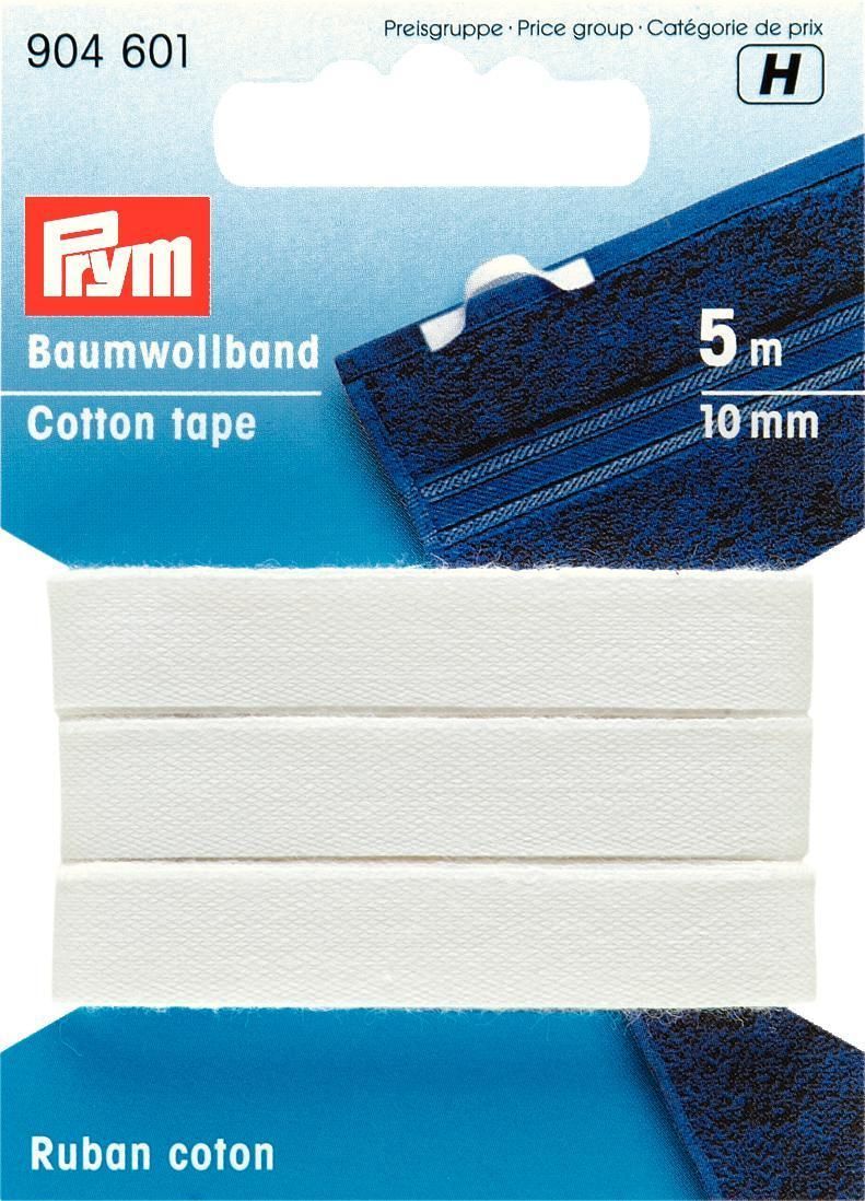 Baumwollband 10 mm weiß