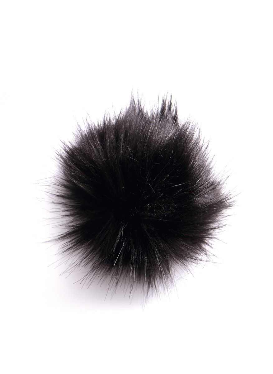 Bergere Pompon 100% Polyacryl, 15 cm Durchmesser mit Druckknopf Fb. schwarz