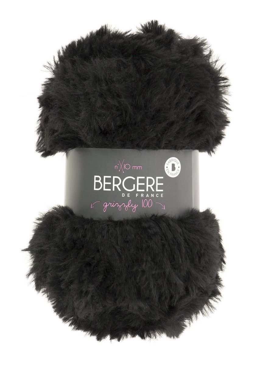 Bergere Grizzly 100, 100% Polyester, Fb. Noir 65 m/100g