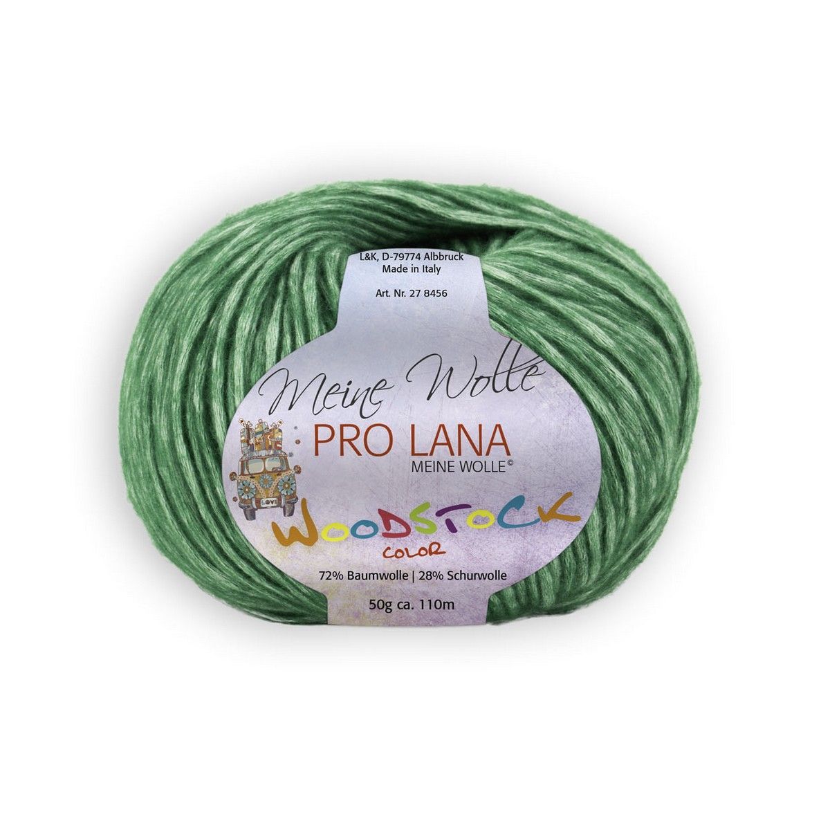 PRO LANA Woodstock, 72% Baumwolle, 28% Schurwolle 110m / 50g, Nadelstärke 4,5-5,5 Fb. 70