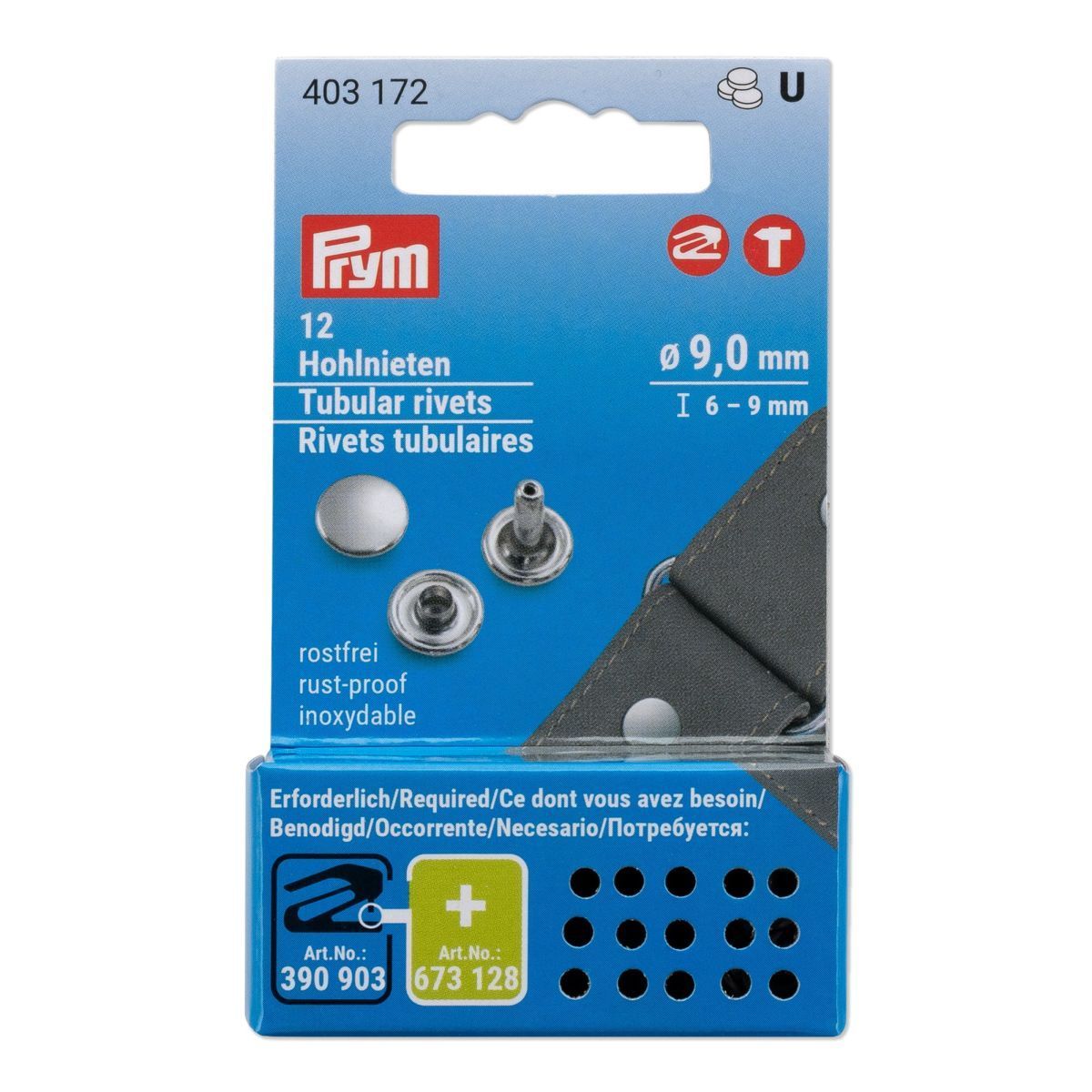 Prym tubular rivets MS 6-9mm clamping area