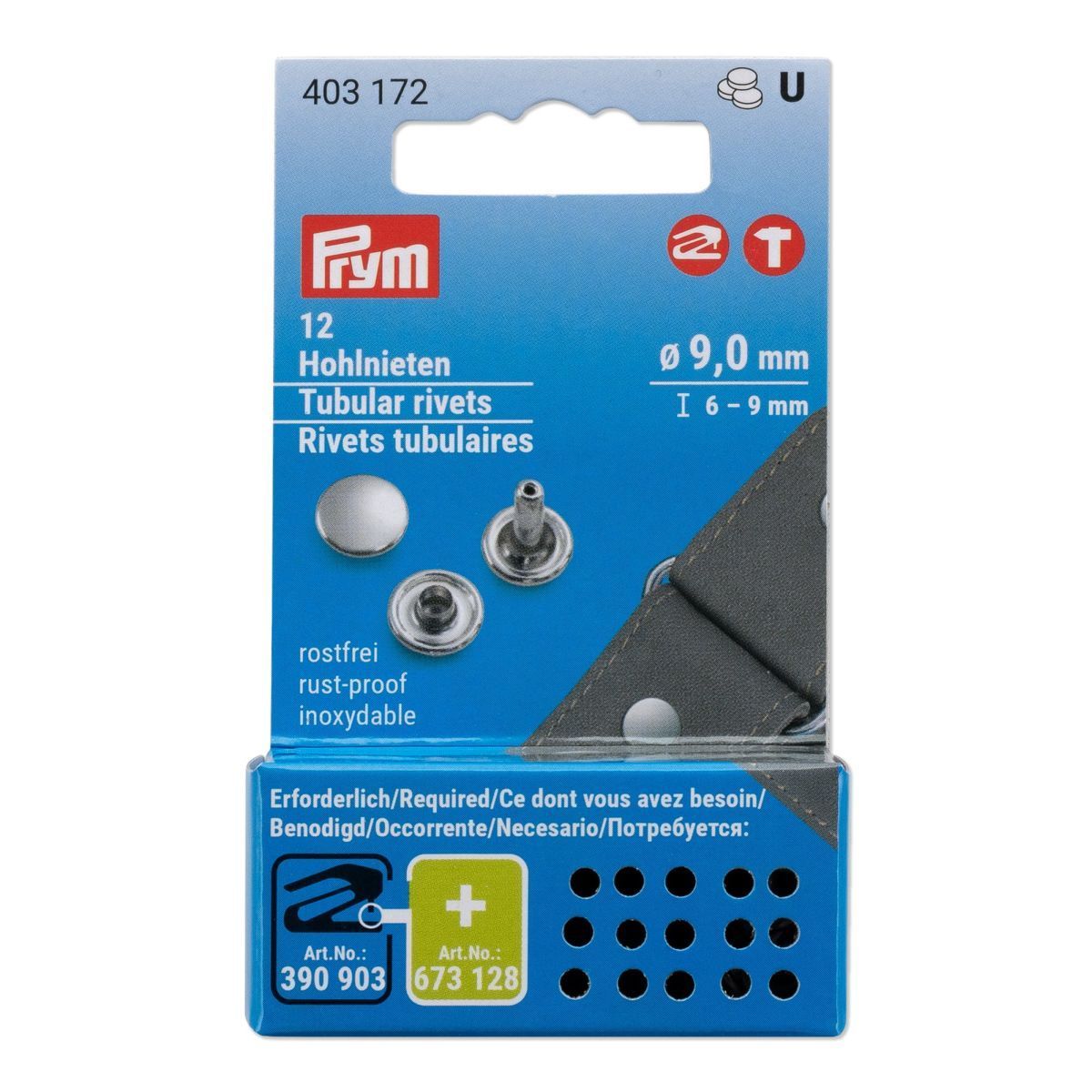 Prym tubular rivets MS 6-9mm clamping area Prym tubular rivets MS 6-9mm clamping area