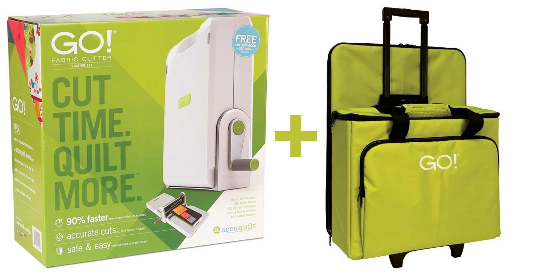 Accuquilt GO! Fabric Cutter Starterset PLUS mit Trolley, nur solange der Vorrat reicht!