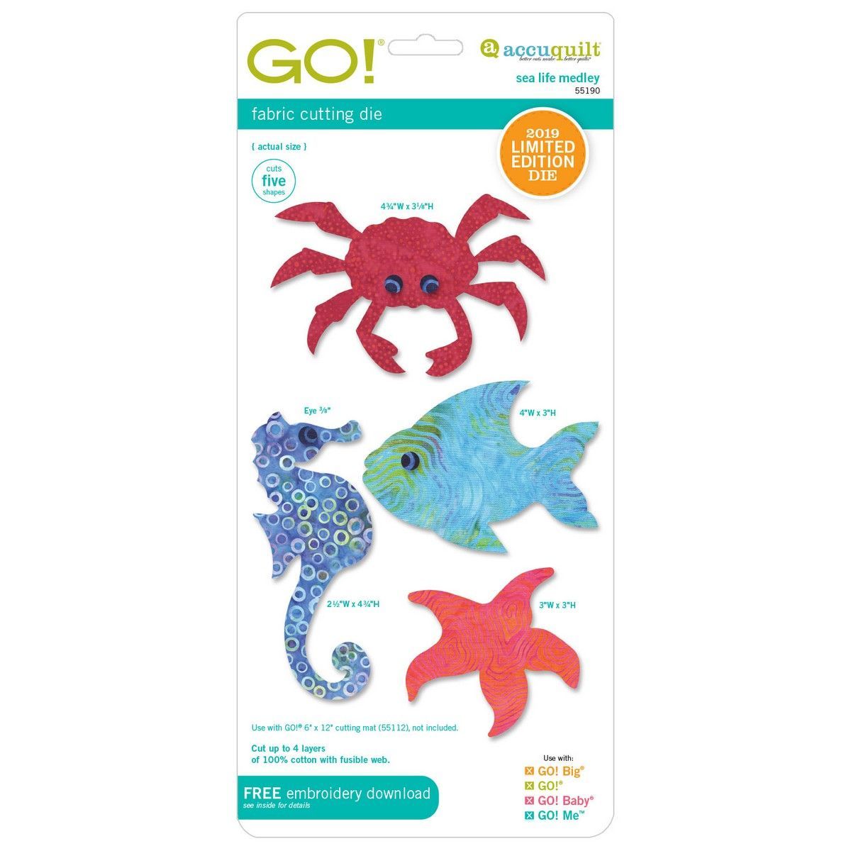 Accuquilt-Accuquilt Stanzform GO! Sea Life Medley_28-55190_