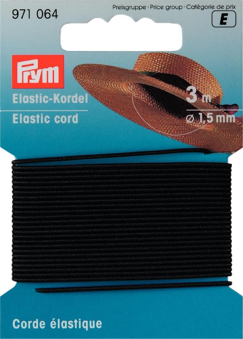 Prym Consumer Europe GmbH-Elastic-Kordel 1,5mm schwarz, 3m_365-971064_