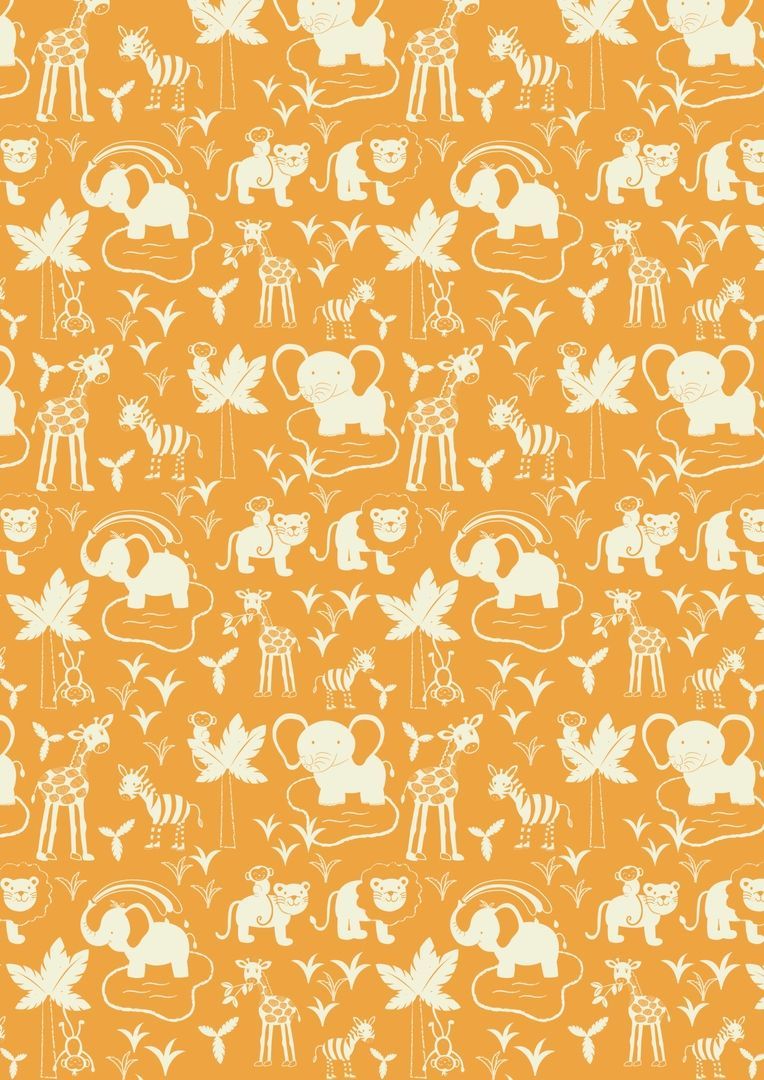 Lewis & Irene Ltd.-Lewis & Irene Safari Park Safari Animals on Orange_36-A051-1_