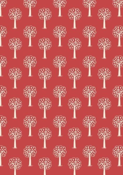 Lewis & Irene Fox & Friends Red Trees 112 cm breit, 100% Baumwolle