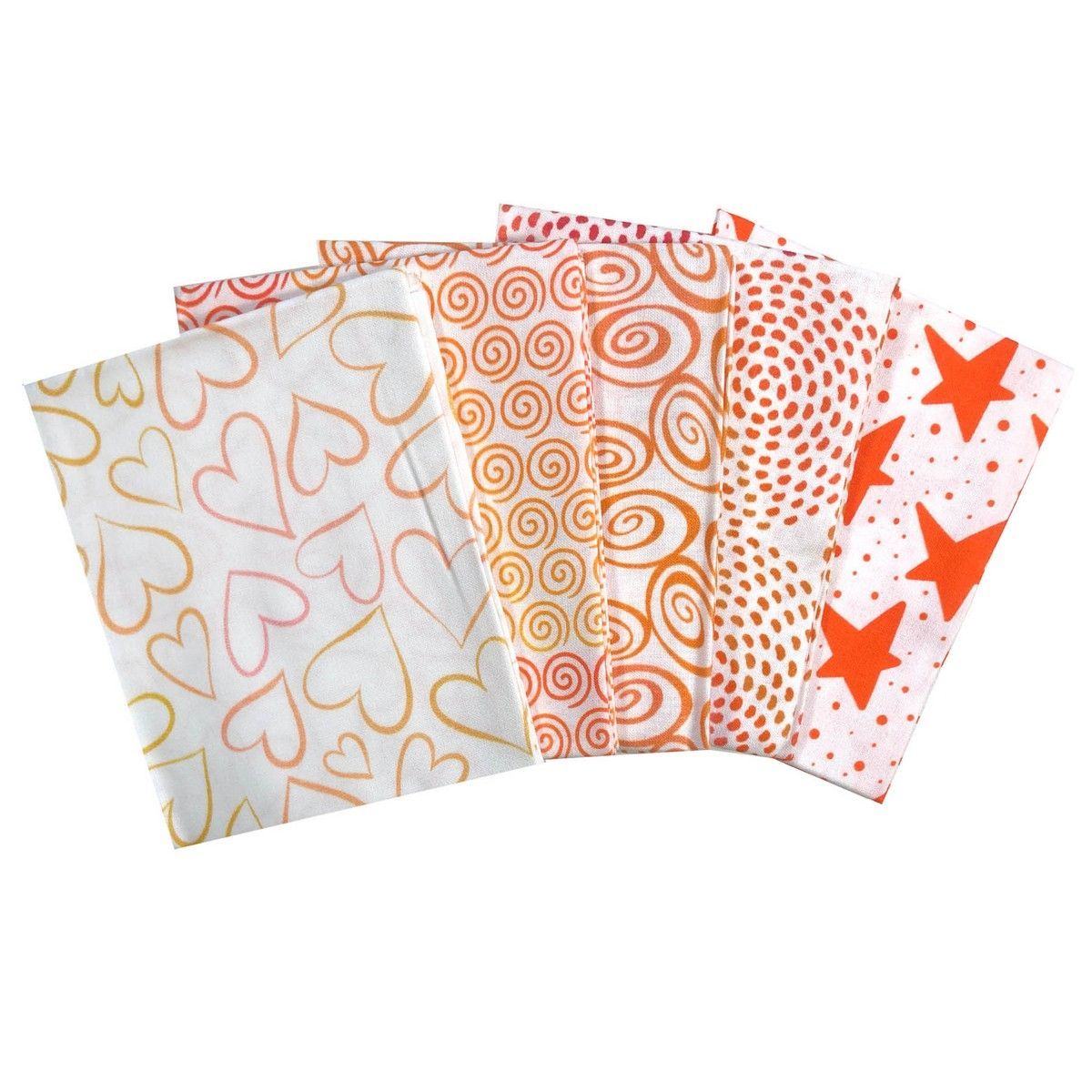 Fat Quarter Stoffpaket Orange and Lemon, 100% CO 5 Stücke á  45 x 53 cm (18 x 21 inch)