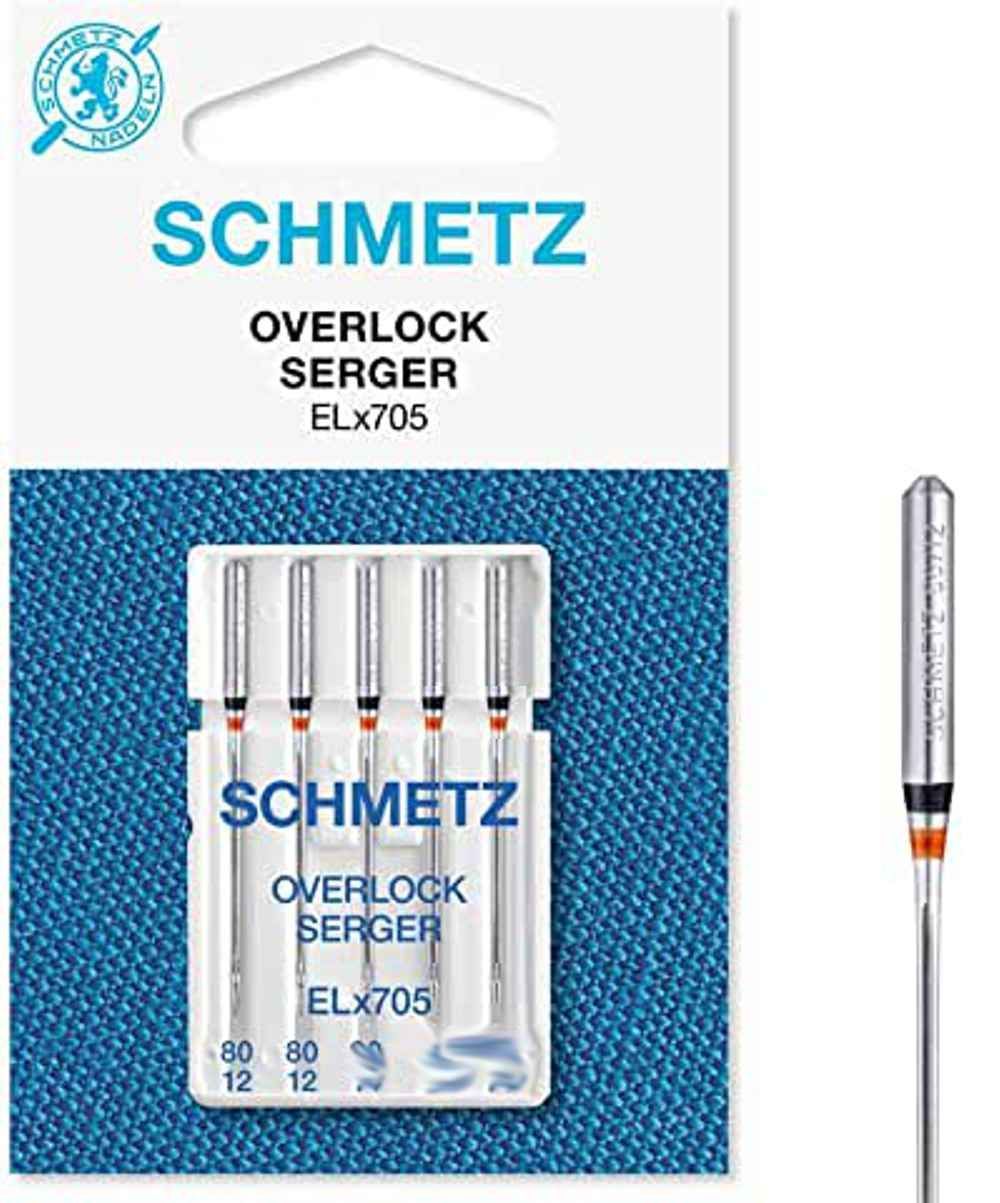 Nähmasch.Nadel Schmetz  5St. 80er-Stärke  f. Overlock ELX705-80