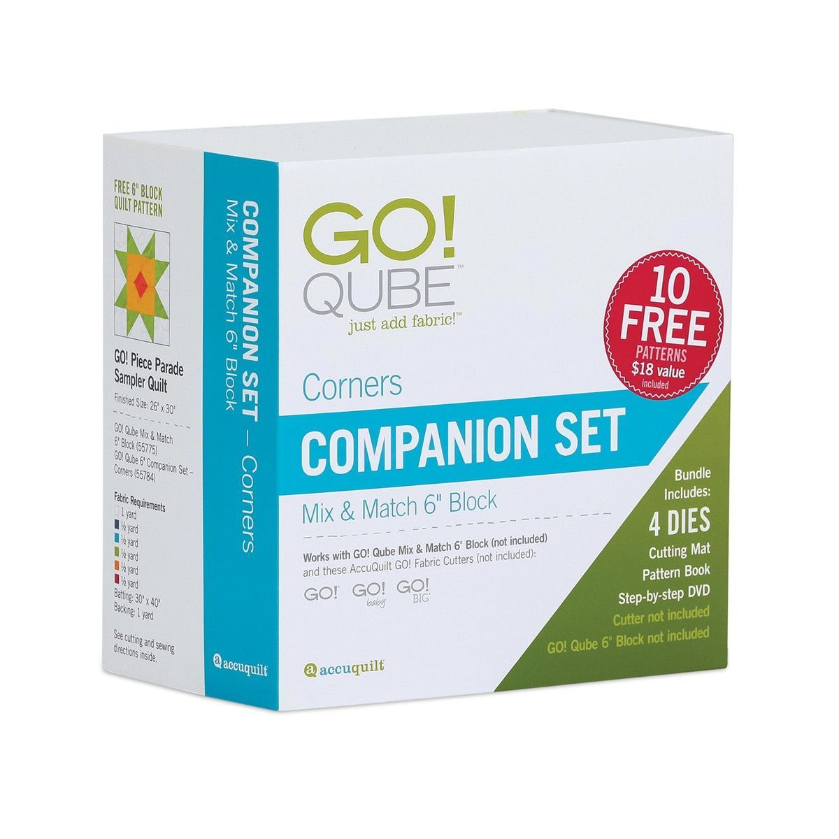 Accuquilt GO! Qube Ergänzungsset Corners zu 6 inch (15,24 cm) Mix und Match Qube Accuquilt GO! Qube Ergänzungsset Corners zu 6 inch (15,24 cm) Mix und Match Qube