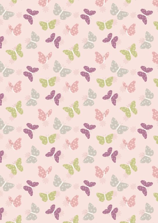 Lewis & Irene Ltd.-Lewis & Irene Bunny Garden Butterflies On Pink_36-A149-2_