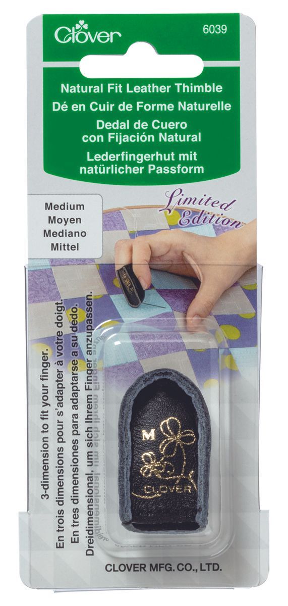 Clover MFG Co.Ltd.-Lederfingerhut mit natürlicher Passform /VE3_24-6039_
